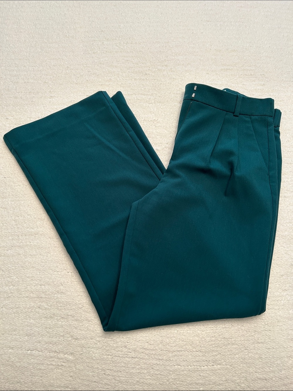 Abercrombie & Fitch Women's Wide Leg Pants - Teal Green